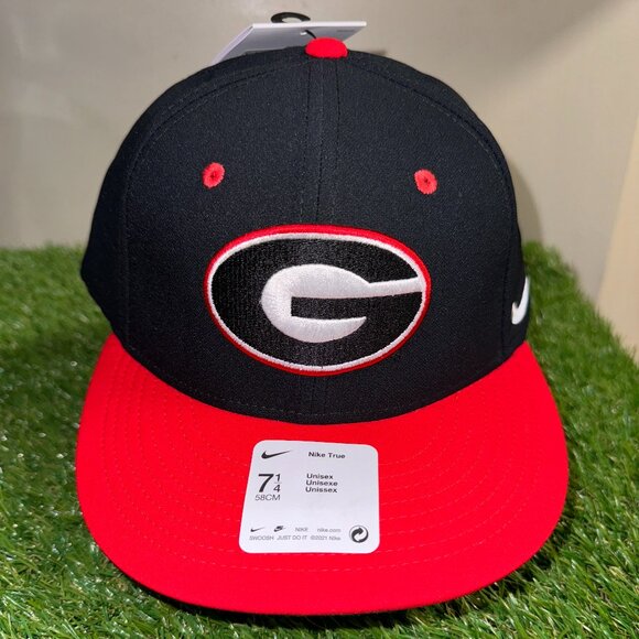 Nike UGA Dawgs Georgia Bulldogs Baseball Team Issued Fitted Cap Hat Black - Picture 2 of 15
